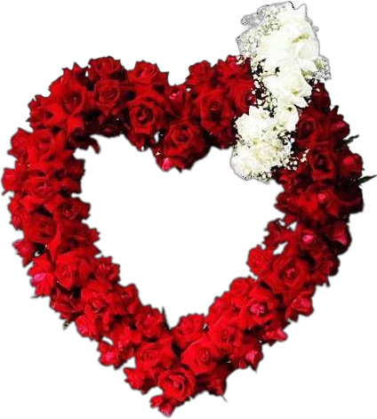 Coroa de flores Coração Vazado (C1) Vermelho — código 40194