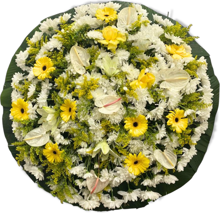 Coroa de flores Luxo Amarela — código 40197