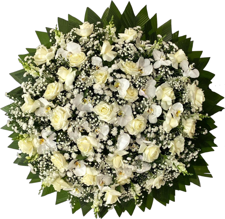 Coroa de flores Nobre Branca — código 40190
