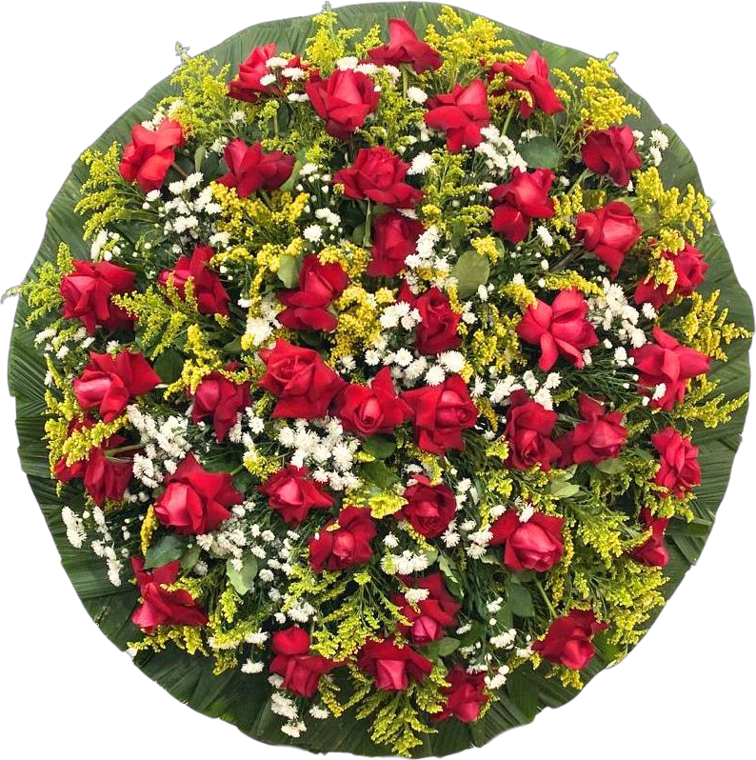 Coroa de flores Gold Vermelha — código 40191
